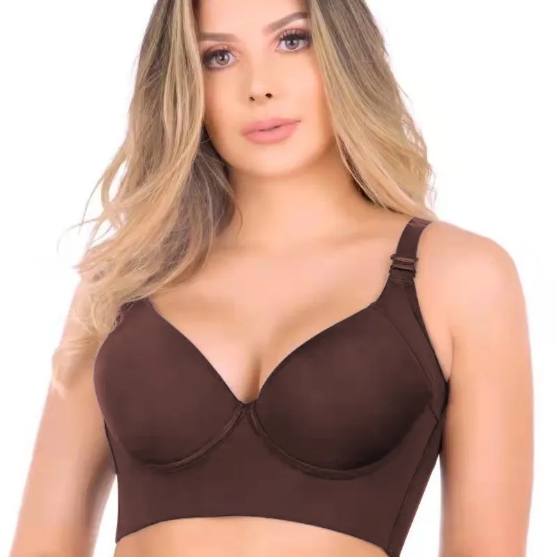 Back Smooth Out Shaper Bra Plus Size Wide Band Bras Shapewear Back Fat Smooth Underwear Top Breast Shapers H Cup Women Strapless Bras