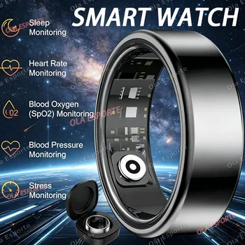 2026 New Multi-Functional Smart Ring Men Women With Charging Case Heart Rate Blood Oxygen Monitoring Waterproof For Android iOS 1