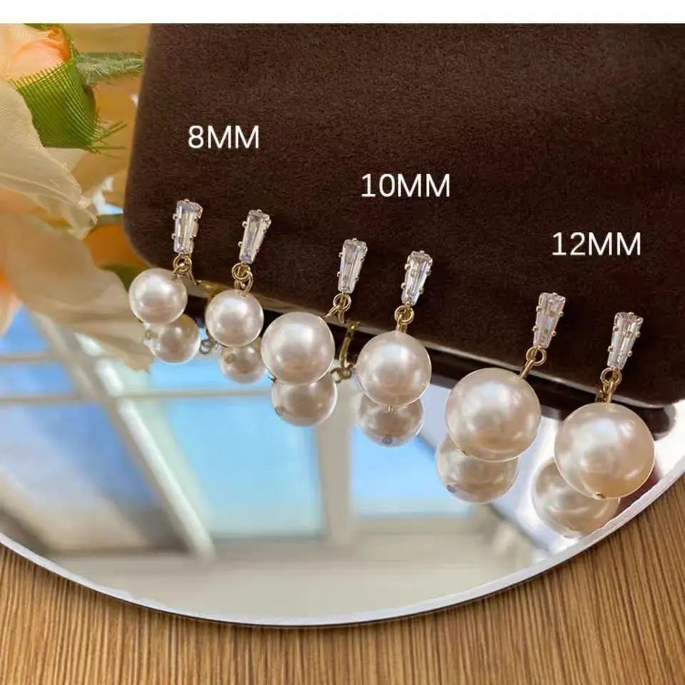 Clip earrings simulated pearl geometric no pierced for women