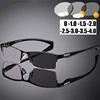 Finished Half Frame Photochromic Outdoor Sunglasses for Myopia Eyeglasses Vintage Men's Square Prescription Short Sight Glasses 1