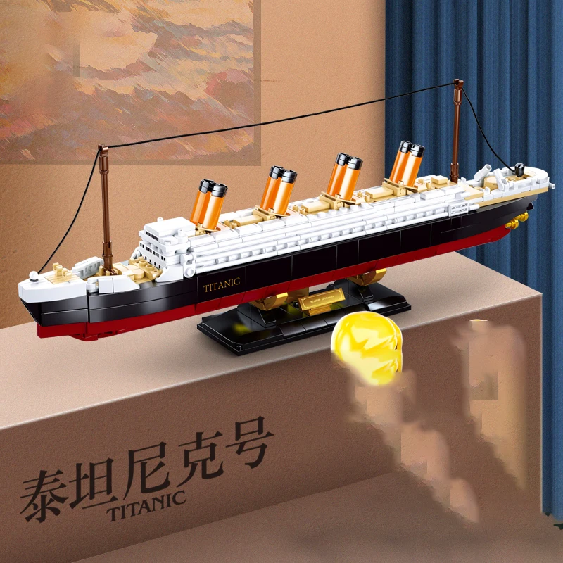 

481PCS City RMS Titanic Ship Boat Model Building Blocks Sets DIY Creative Bricks Figures Friends Educational Toys Christmas Gift