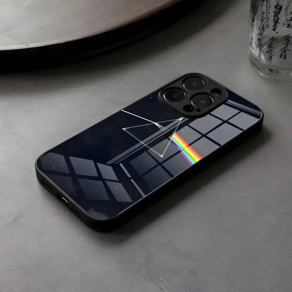 Pink Floyd Inspired Glass Phone Case - Eye-Catching Rock Band Design