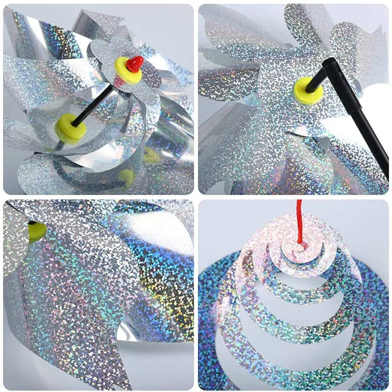 Reflect Pinwheels For Yard And Garden With Reflective Scare Spiral Reflector To Keep Birds Away From House,Garden,Etc