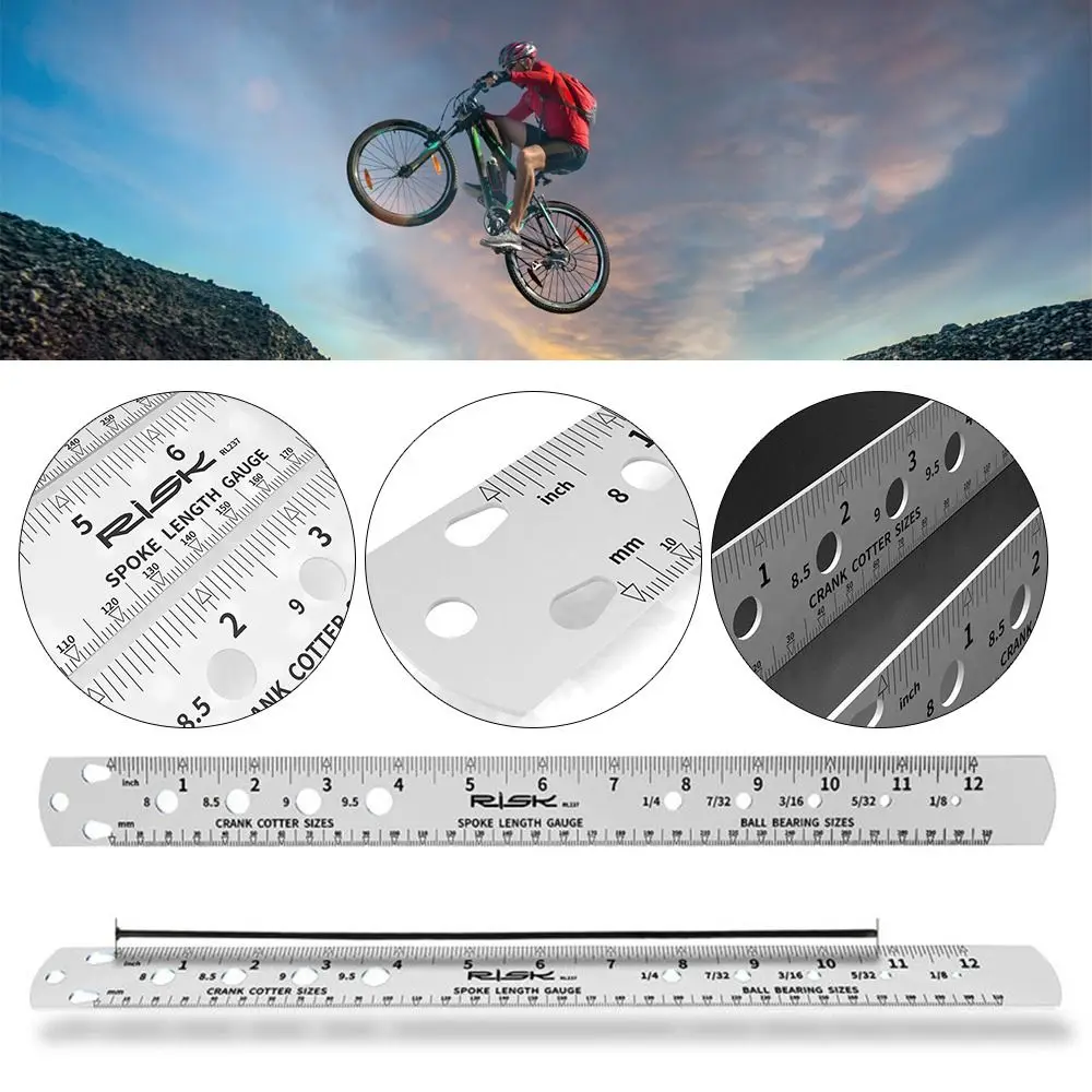 Spoke Length Parts Measuring Ruler Gauge Bike Hub Axle Positioning Measuring Tool RL237 RISK Bicycle Spoke Tool bicycle parts bicycle spokes