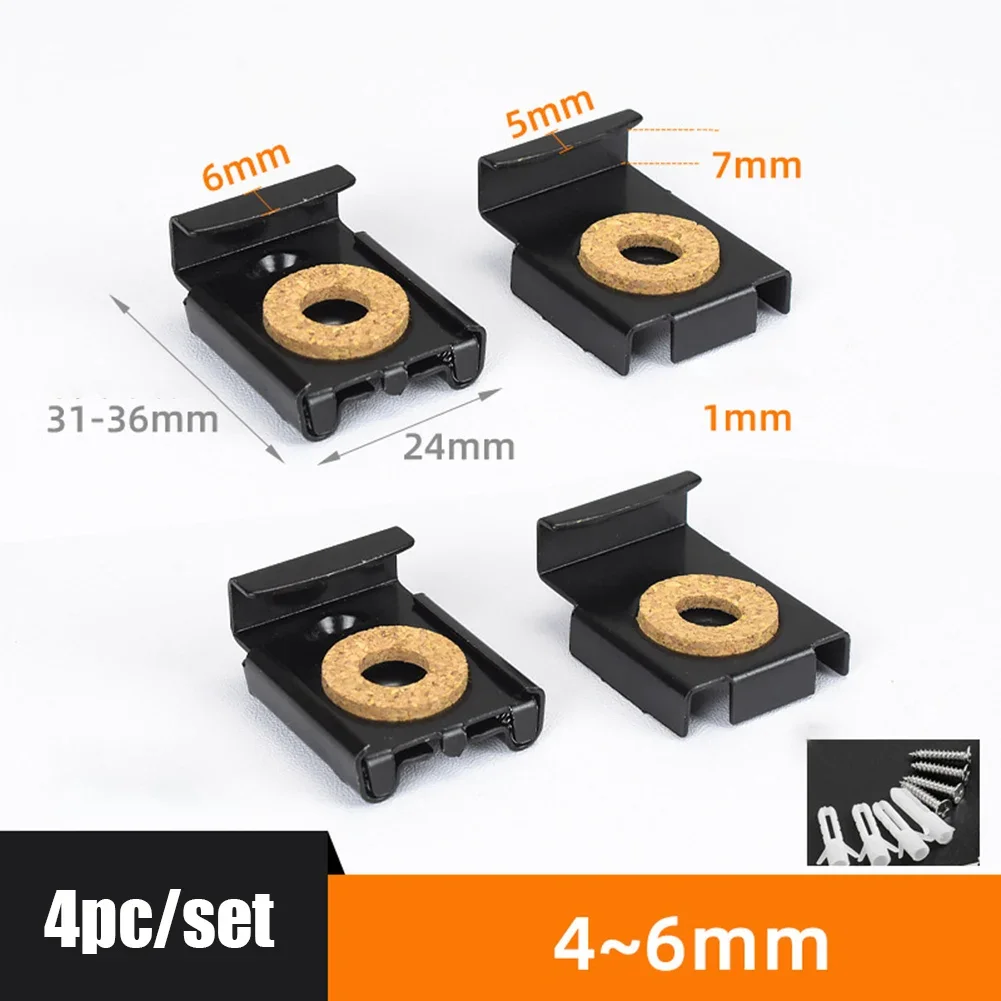 4pcs Square Glass Clamp Zinc Alloy Frameless Bathroom Mirror Glass Wall Mounting Fixing Kit Hardware With Screws Mirror Holder mirror fixing kit glass shelf clamp holder glass fasteners