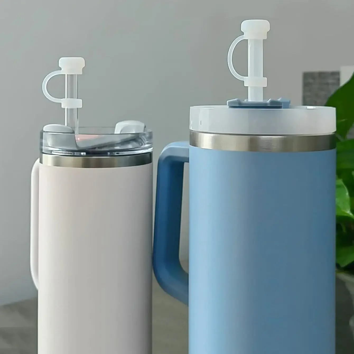 3pcs- Silicone Straw Cap Cup Leak Proof Accessories Anti Overflow Plug Outdoor Water Cup Glasses Straw Sleeve