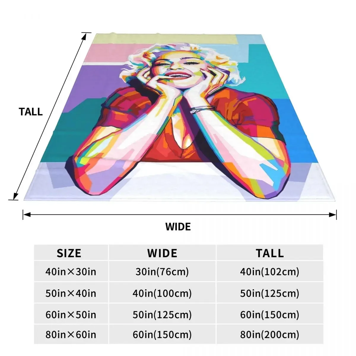 M-Madonnas Blanket Pop Art Singer Camping Flannel Throw Blanket Warm Soft Couch Chair Custom Bedspread Gift Idea 6