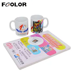 Fcolor 100 Sheets A4 Sublimation Heat Transfer Paper for Polyester Fabrics T-Shirt Clothes Mugs Phone Case DIY Printing Design
