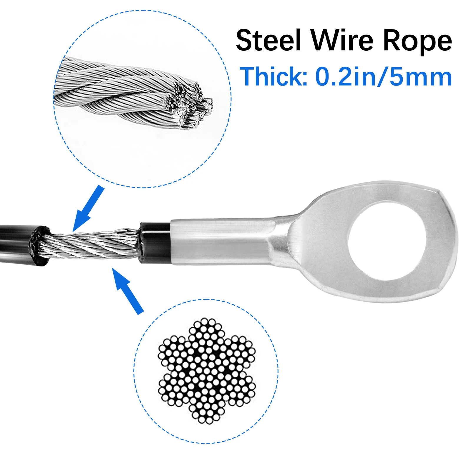 Fitness Pulley Cable High-Strength Durable Steel Wire For Home Gym Equipment Perfect Replacement For Powerhouse Gym