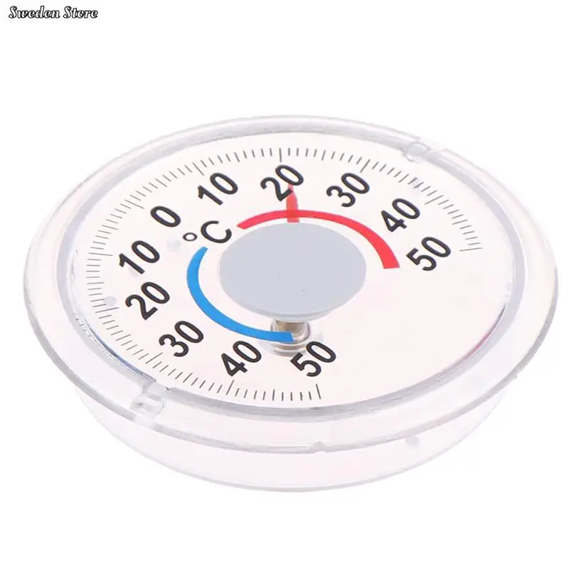 1pcs Round Plastic Thermometer Outdoor Door Window Pointer Type Cold And Heat Watch