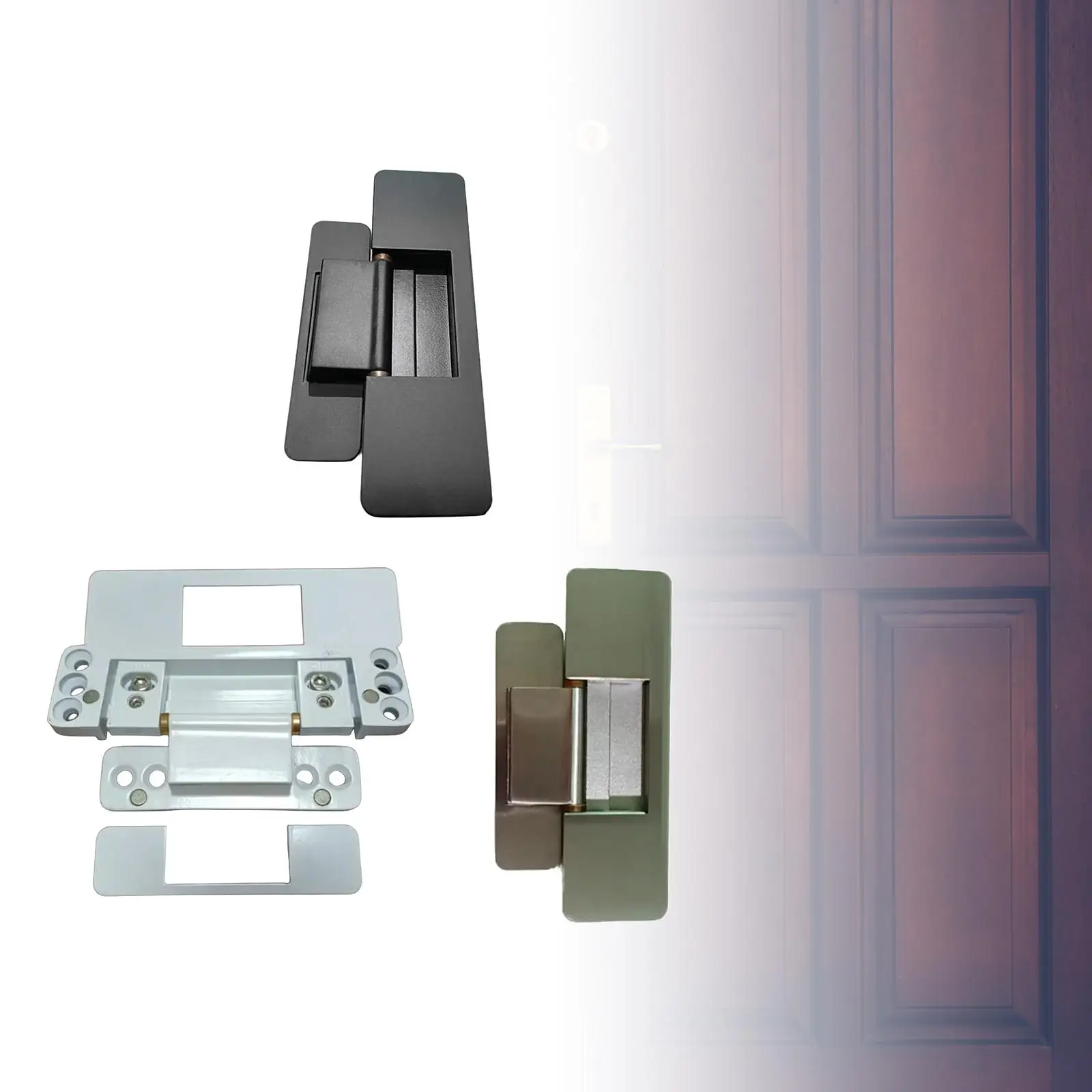 Hidden Door Hinge Thickened Hardware Silent Solid Heavy Duty Invisible Hinge Pivot Hinge Adjustable for Bookcase Interior Door