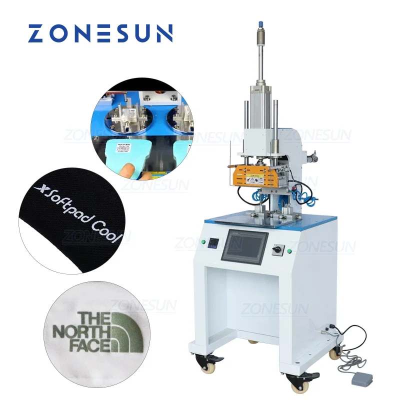 

ZONESUN ZS-HTP-C 70*70mm Automatic Paper PVC Leather LOGO Hot Stamping Creasing Embossing Machine Heat Punch Press Machine