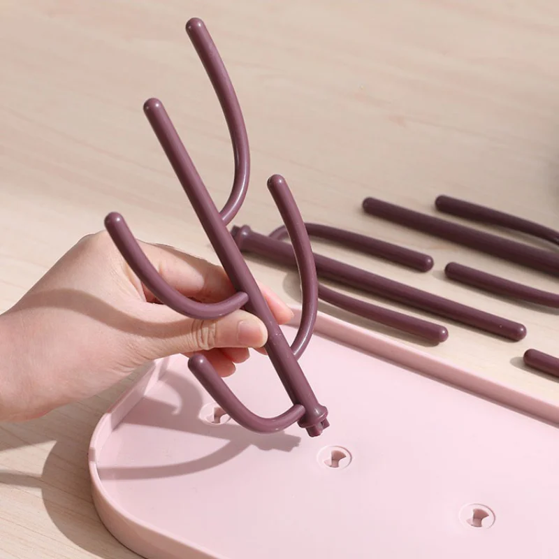 Baby Feeding Bottle Drain Rack, Nipple Feeding Cup Holder Storage Drying Rack Bottle Cleaning and Drying Baby Holder