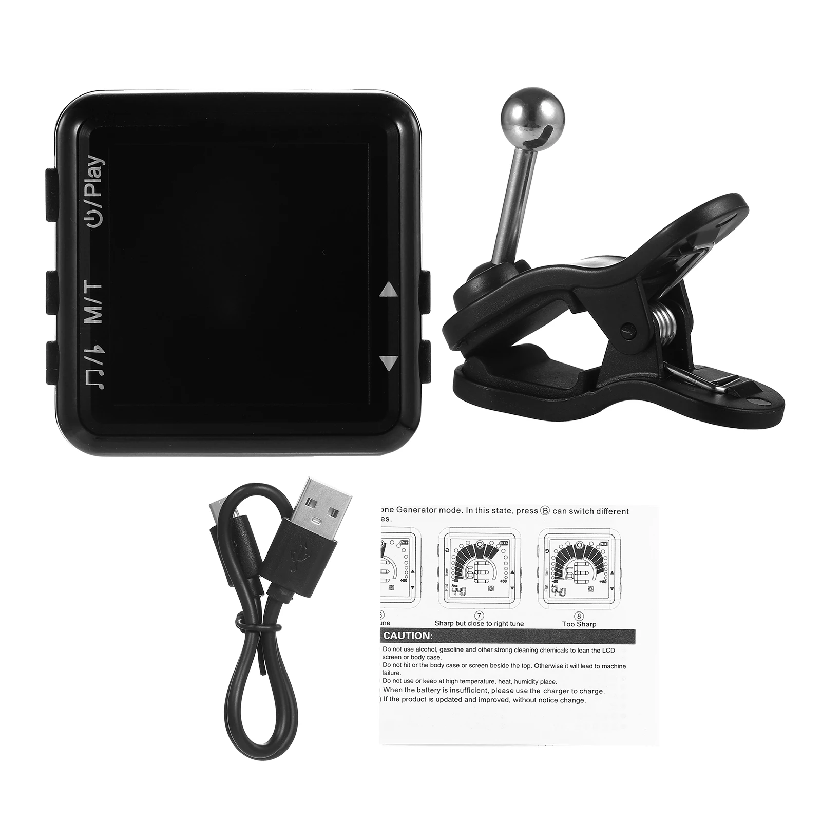 Professional Guitar Tuner Rechargeable Guitar Tuner Clip On LED Display with Metronome for all Instruments Guitar Violin Ukulele