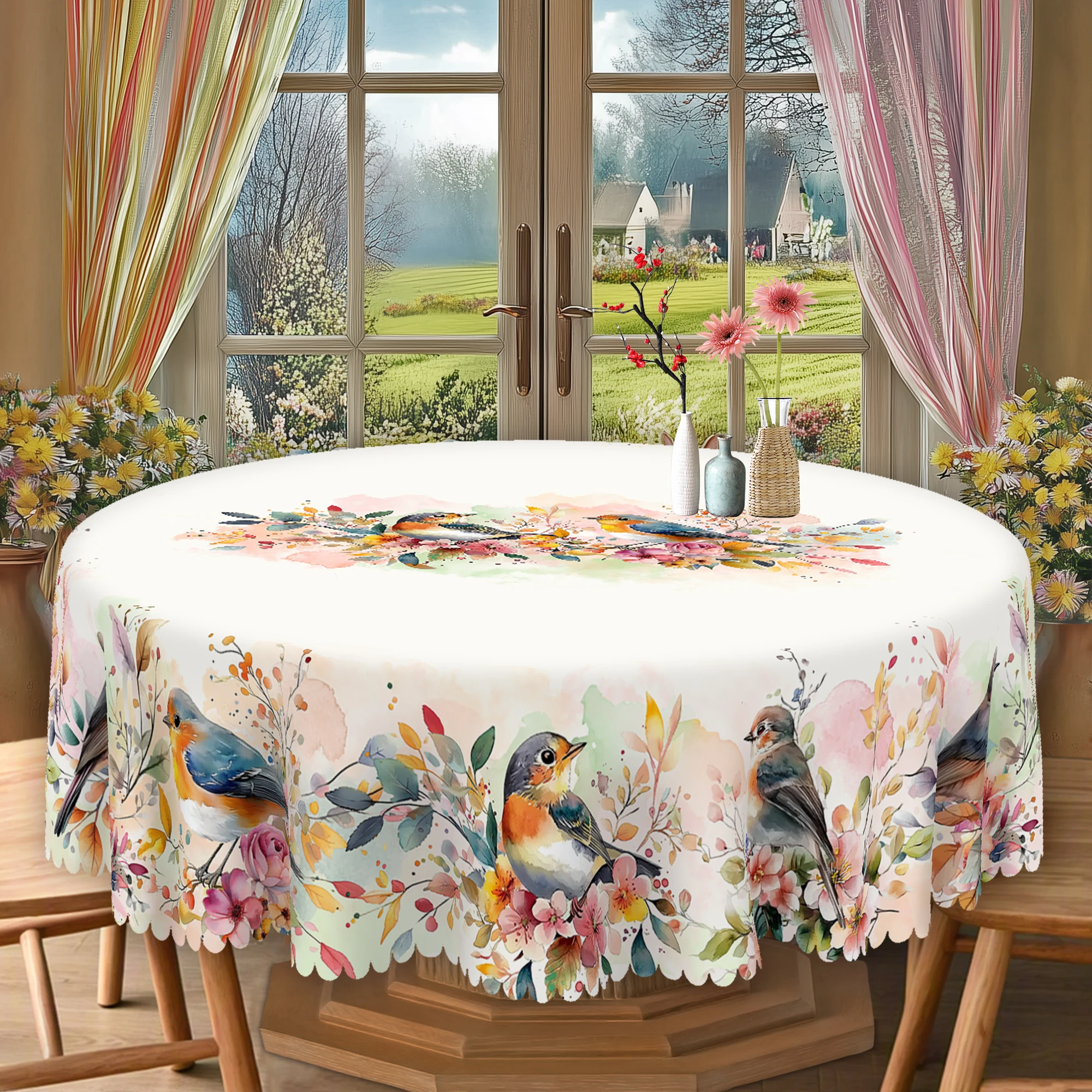3D Flowers Trees 974 Tablecloths