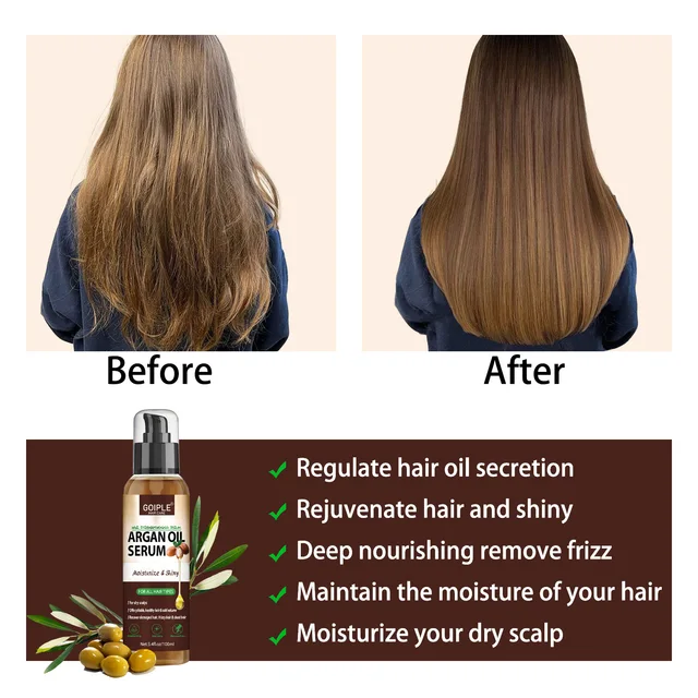 100ml Olio di Argan Naturale Siero Per Capelli Riparazione Rafforzamento Idratare Capelli Lucidi Cuochi Sani Trattamento Cura Balsamo 5