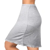 Jupon court en dentelle fine pour femmes, robe demi-slip à fleurs, sous-jupe de sécurité antistatique, ligne A, document pur 1