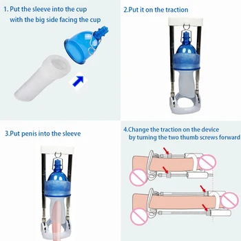 Penis Pump Extender Enlargement Stretcher Male Masturbator Dick Enhancer Bigger Growth Traction Exerciser Adult Sex Toys for Men 4