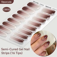 Harunouta Gradient Semi Cured Gel Nail Sticker Long-Lasting UV Nail Sticker UV/LED Extension Gel Nail Foil Gel Polish Full Cover 2