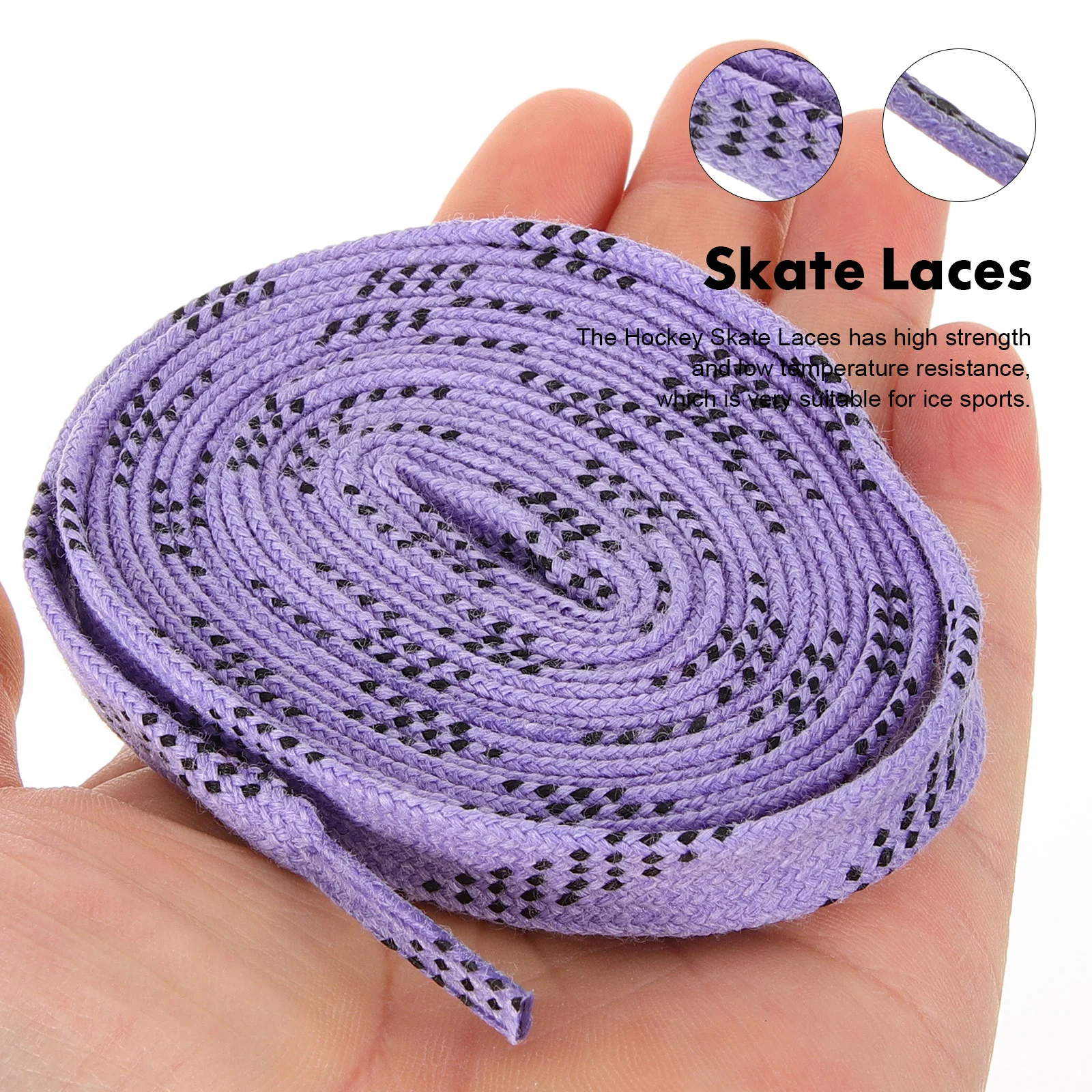 of Wide Shoe Laces Dual Layer Braid Extra Reinforced Tips Waxed Tip Design Suit for Ice Hockey Skate Hockey Shoe Lace