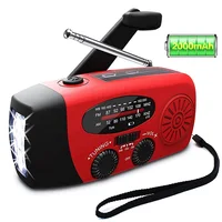 Lampe de camping solaire à manivelle 62 avec radio AM/FM, lampe de poche LED, dynamo à main multifonctionnel, chargement USB, extérieur, 2000mAh 1