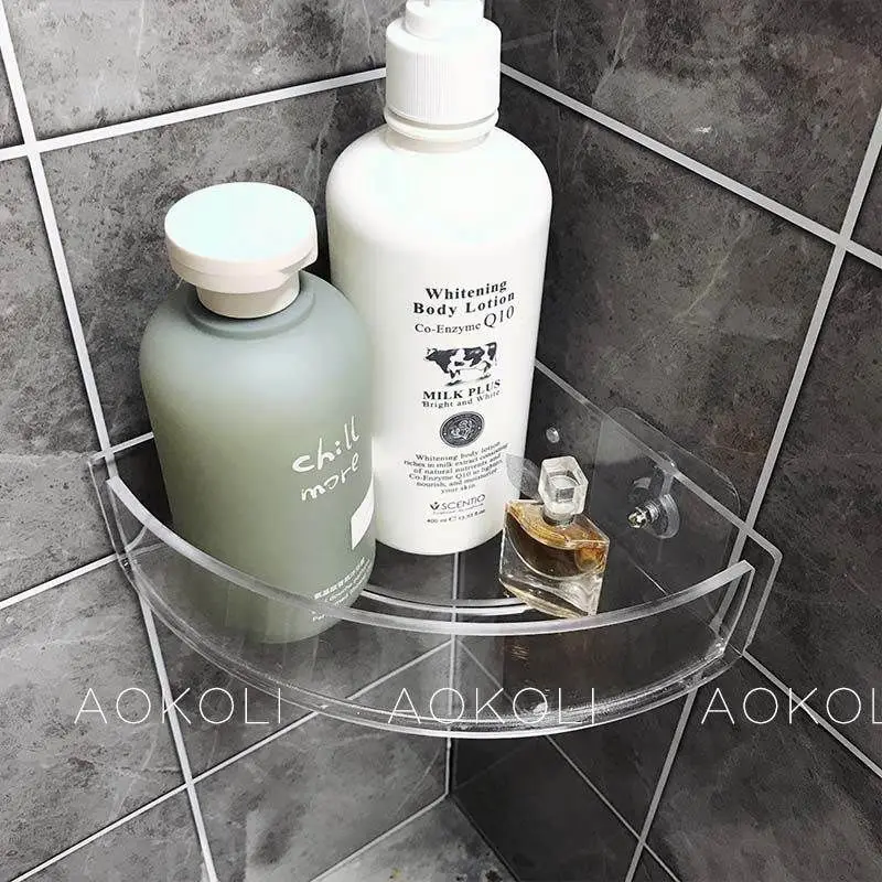 Acrylic-Corner-Bathroom-Shelf-Bathroom-Clear-Floating-Shower-Corner ...