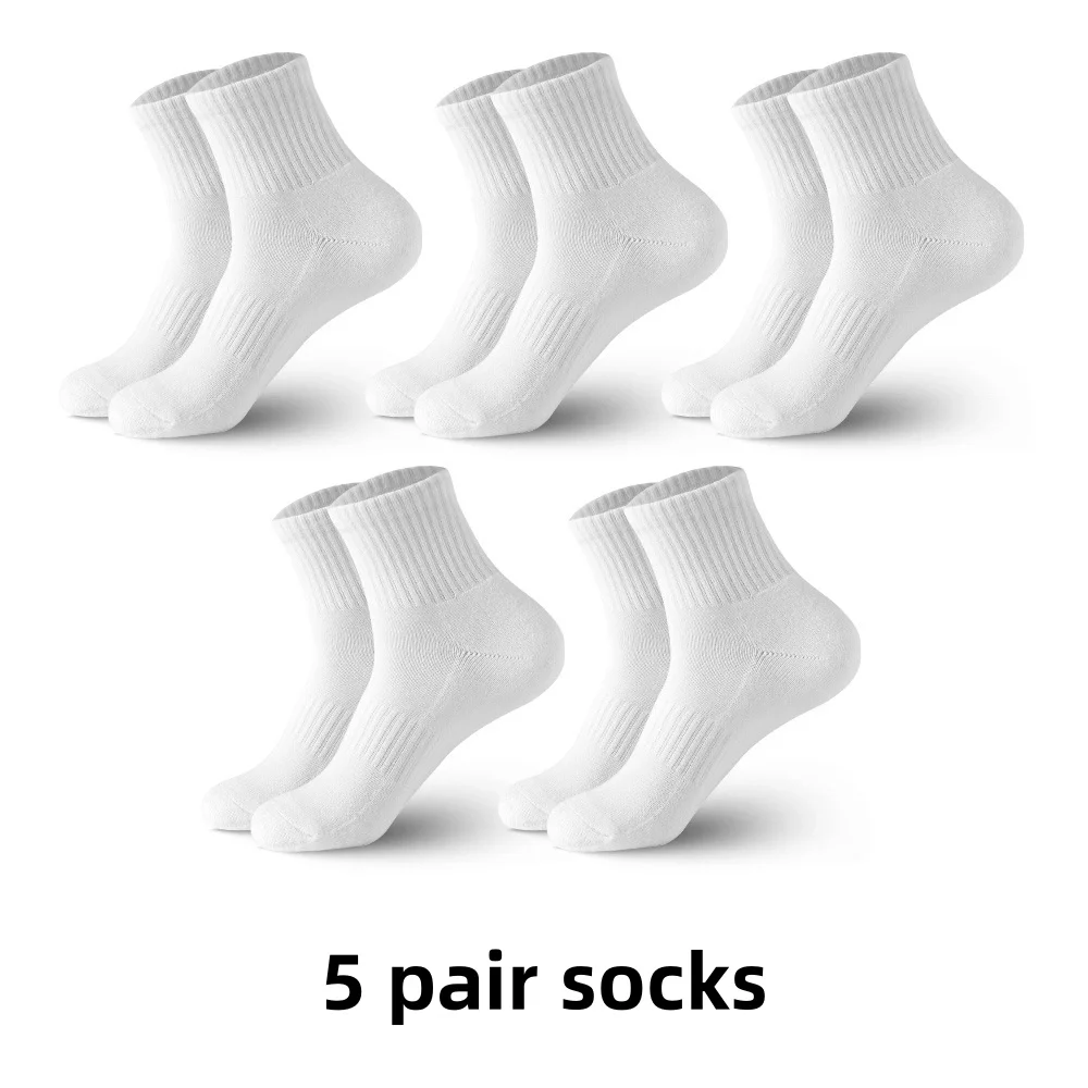 5 Pairs Unisex Solid Color Medium Tupe Socks Cotton Business Breathable Odorproof High-quality Men's Women's Ankle Socks 3 S4afaee041262402483f50c24ba00fa14T