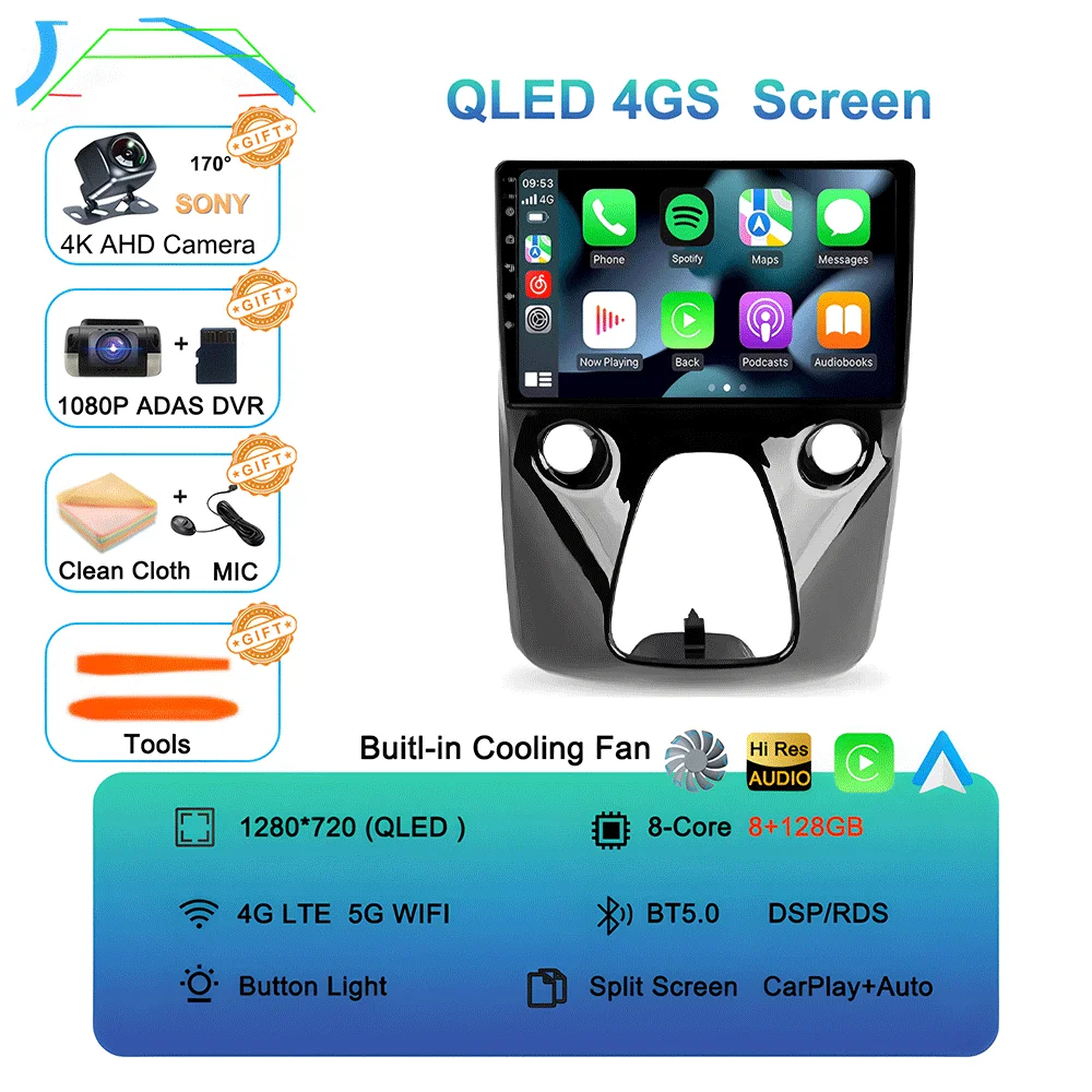 OPBVXQ Adattatore CarPlay Wireless per Toyota Aygo, 2-in-1 CarPlay