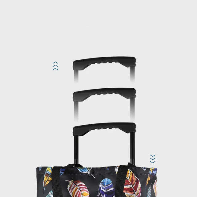 Összecsukható Bevásárló Táska Ladies Pull Cart Bevásárlókészlet Tároló A Szervező Hordozható Zöldségkocsi Kerekes Piacához - Image 6