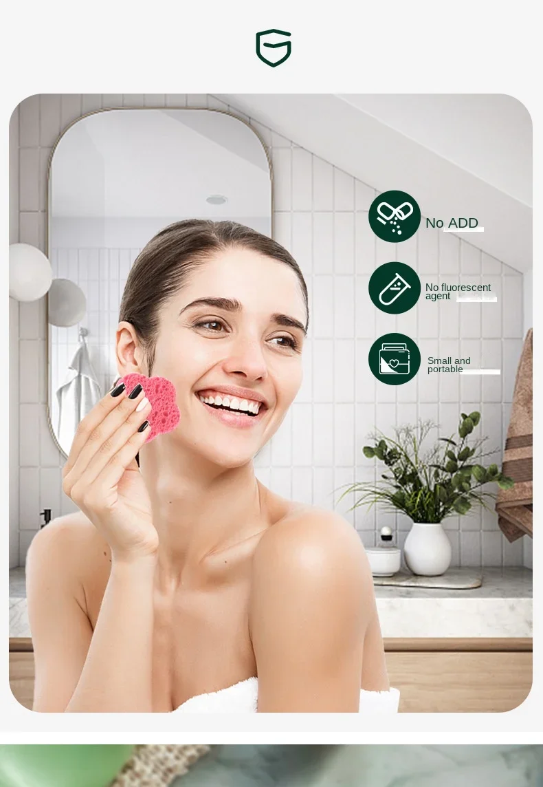 Description Picture 6 of item10PCS Face Cleaning Sponge Pad for Exfoliator Mask Facial Makeup Removal Thicker Compress Natural Cellulose Reusable