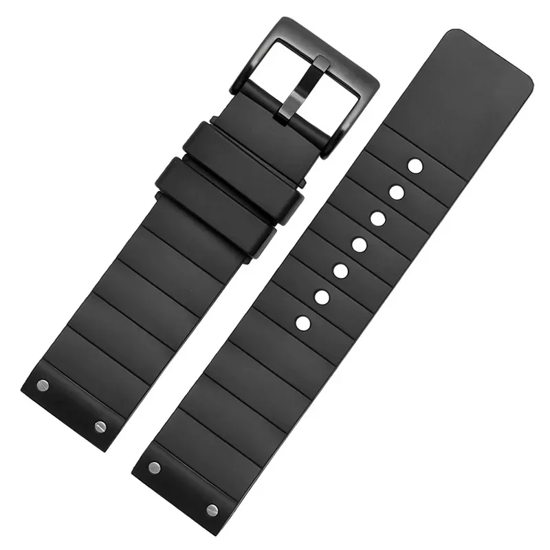 Premium Black Silicone Watch Strap - Universal Fit