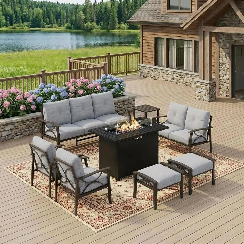 8-Piece Patio Set with 43" Fire Pit 2