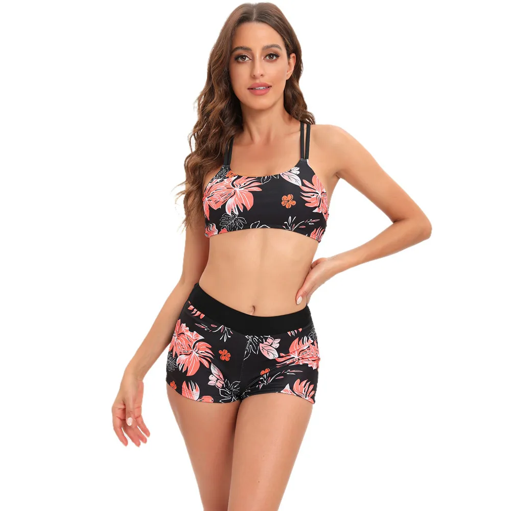 ĵ Ʈ Tankini Set Two Piece  Ʈ Ű ݹ Backless Push Up Swimwear   ÷  Beachwear