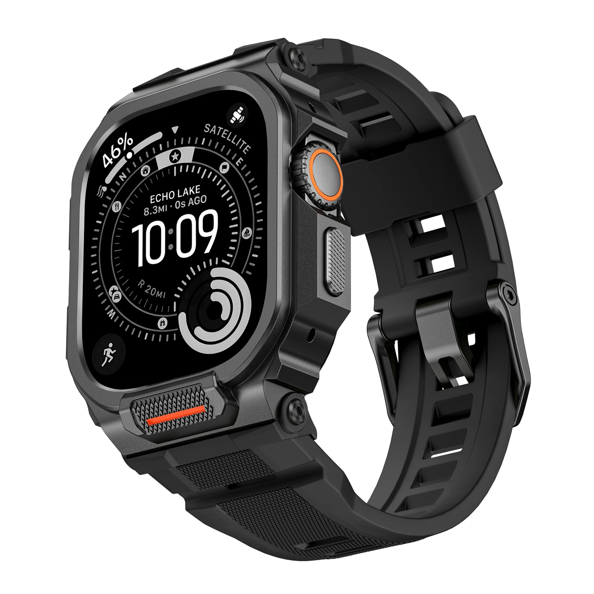 HUADAI Rugged Military Grade Shockproof Apple Watch Cover with Band 49mm