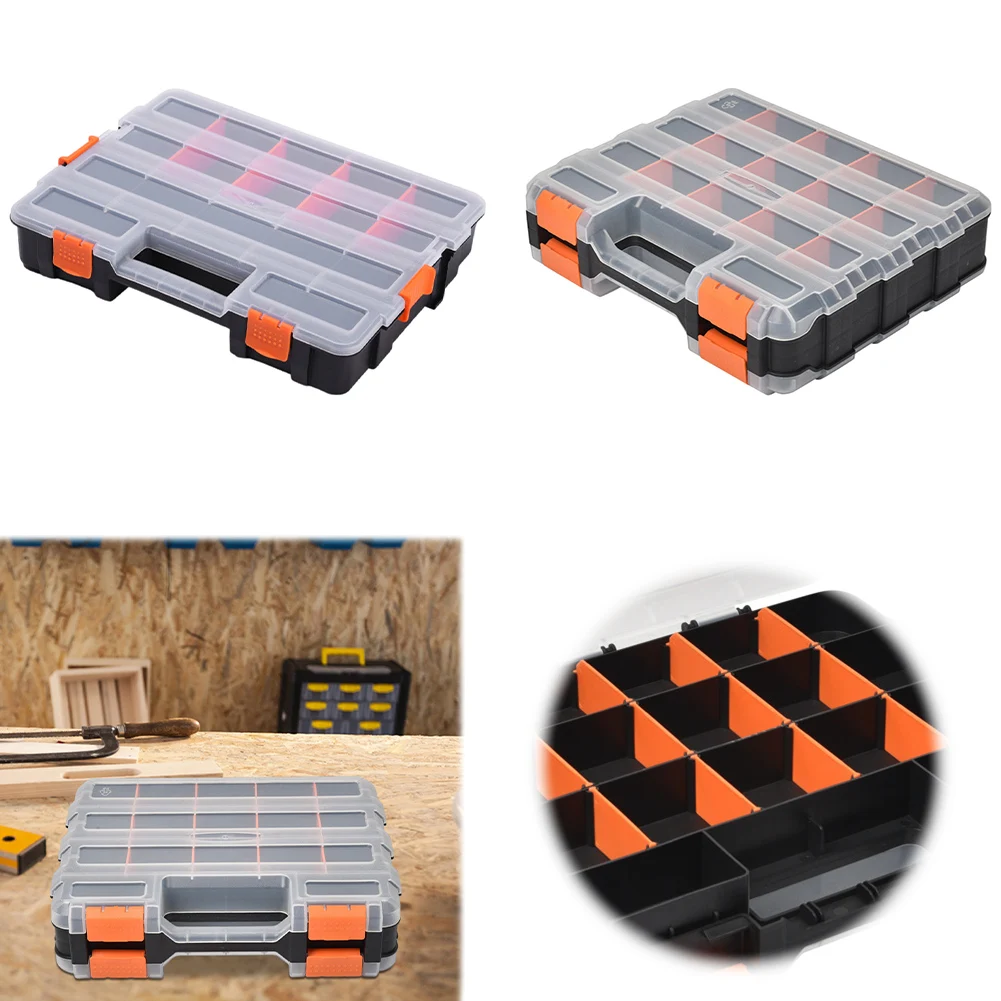 Double Side Tools Box Organizer Plastic Small Parts Storage Case Portable Tool Box Toolbox Container for Screws Nuts Nails Bolts tool storage box parts storage box plastic tool box storage organizer box parts organizer