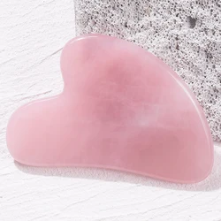 Natural Jade and Rose Quartz Gua Sha Facial Massager Tool for Face Lift and Slimming (Goose yellow)