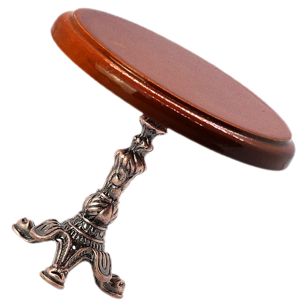 

Wooden Tea Table Model Miniature Wood Alloy Coffee Table Decor Photo Prop Dollhouse Mini Furniture