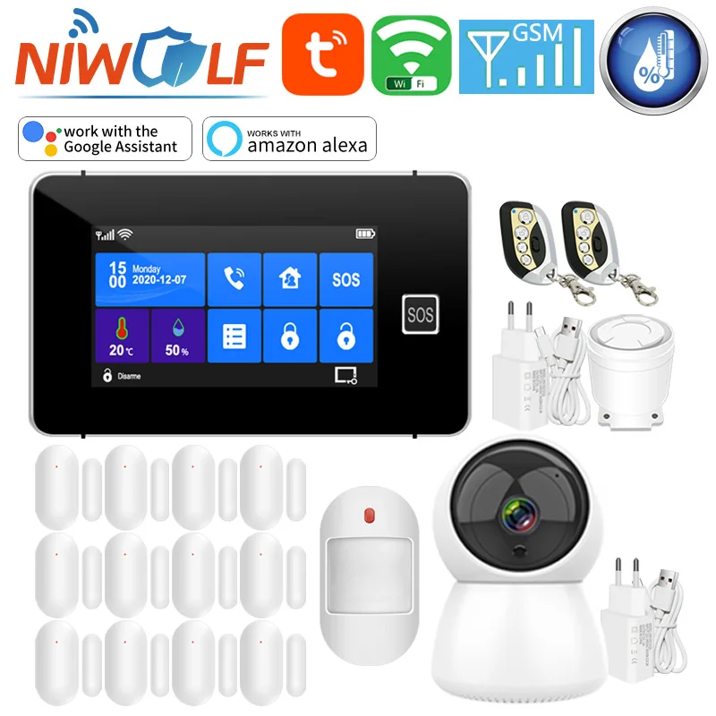Tuya Wifi Gsm Home Security Alarm System 433MHz Wireless Smart Life APP