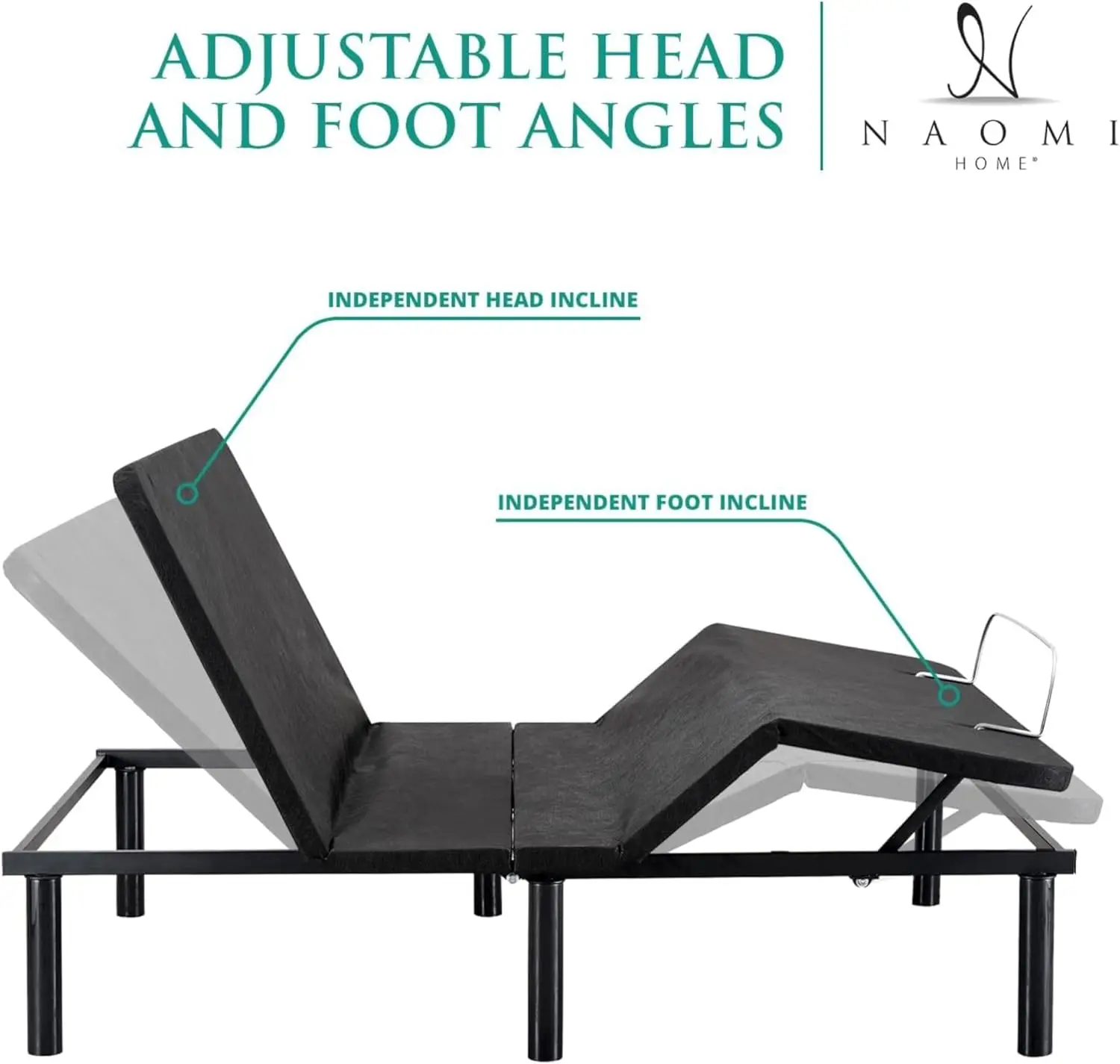 Deep Sleep Enabling Serenity Adjustable Bed Frame Full, Head & Foot Incline, 7 Adjustable Positions, Wireless Remote, Compact 6