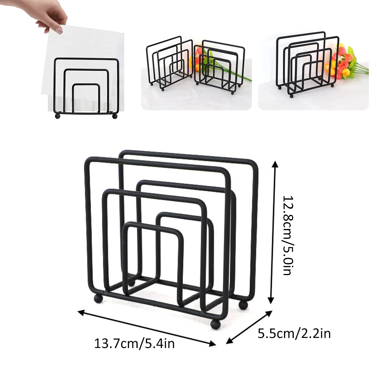 Napkin Holder for Table Freestanding Napkin Holder Dispenser Minimalist Paper Napkin Holder Iron Napkin Dispenser Reusable Table 5