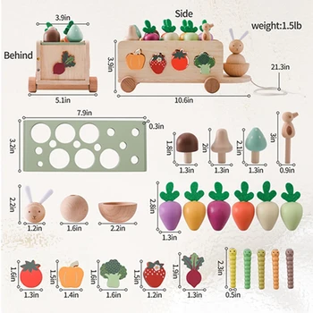 Multi-functional Car Baby Puzzle - Wooden Toys 6