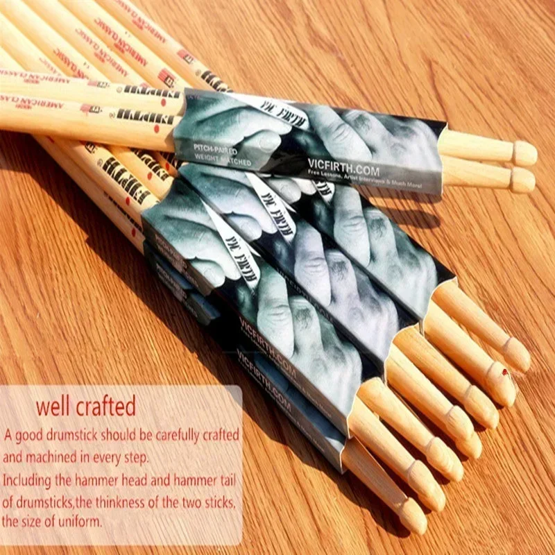 Professional Drum Sticks 5A Hickory Walnut Wood 5A 5B 7A One Pair drum sticks