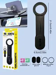 Versatile Magnetic Car Phone Mount - Adjustable Arm & 360° Rotation for Customized Viewing Angles (Black)