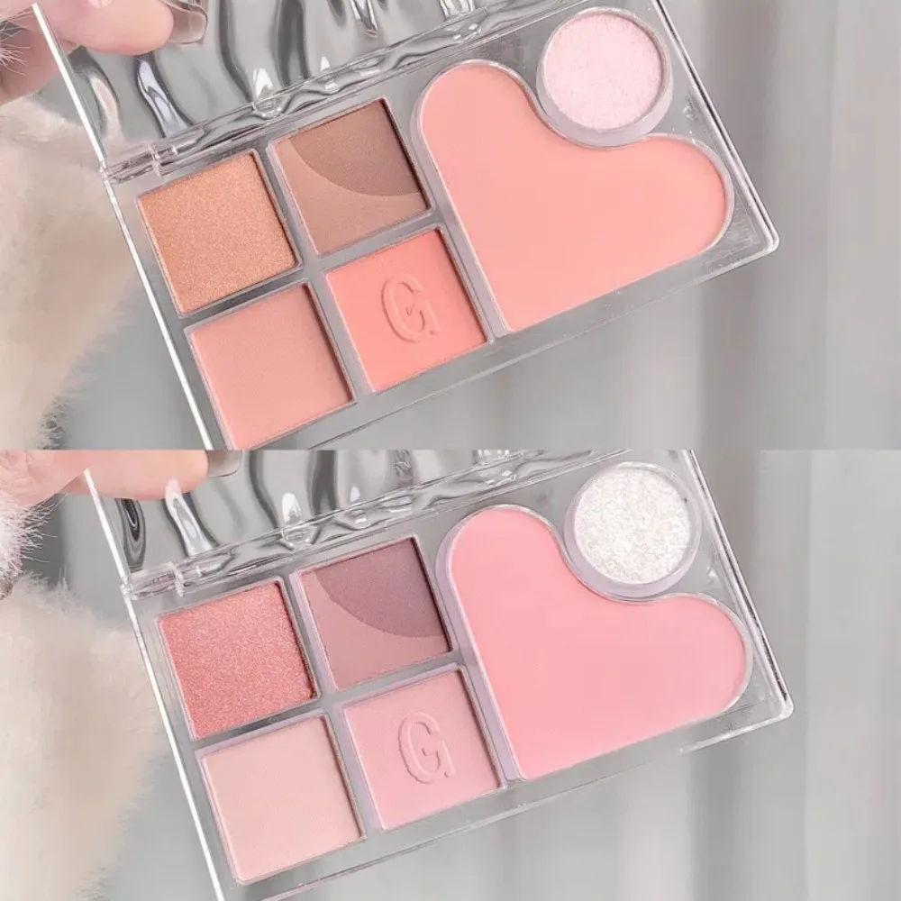 Pinky Heart Gege Bear Eyeshadow Palette Matte Pearlescent Earth Color Sequin Long-Lasting Eyeshadow And Contour Palette Makeup