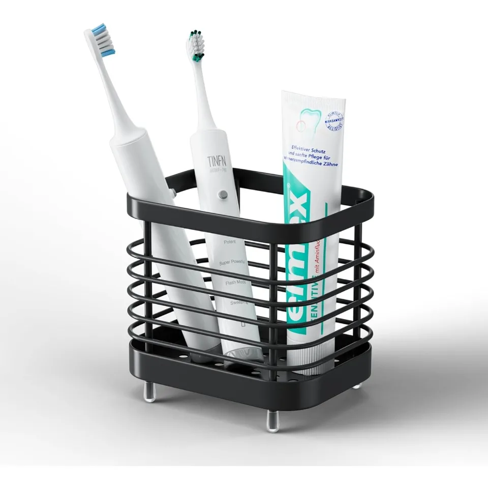 Black Electric Toothbrush Holder and Organizer