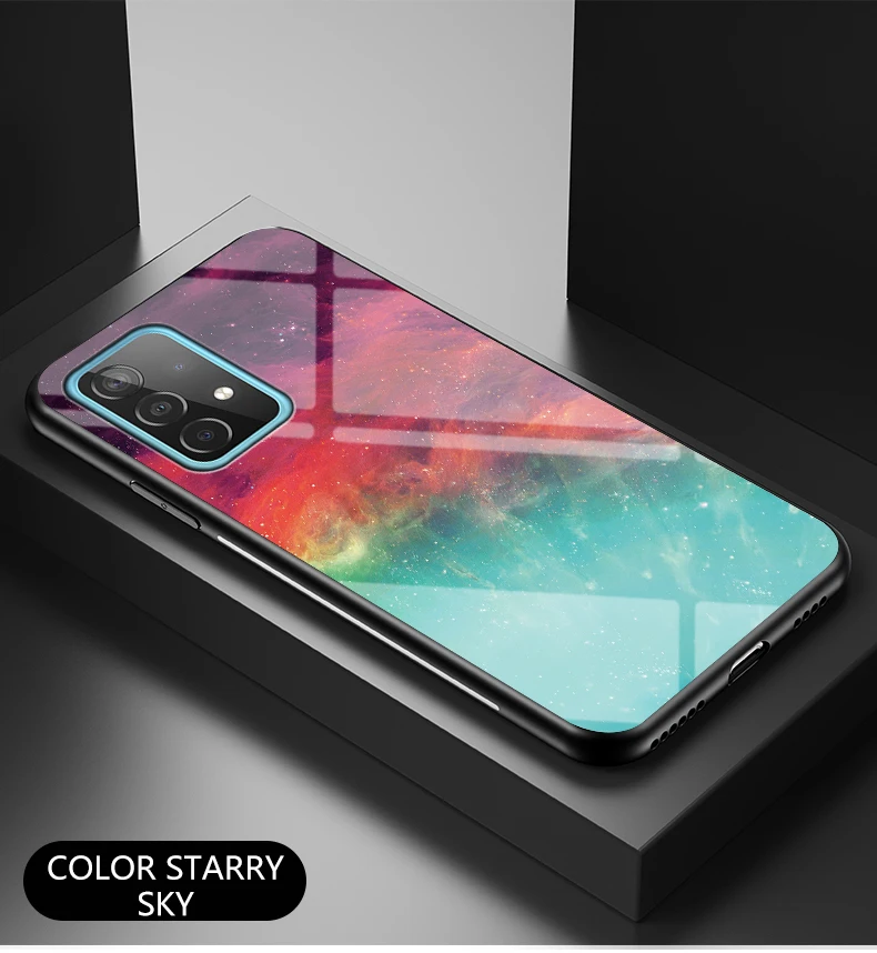 Coque en verre rigide DECLAREYAO A73 A53 pour Samsung Galaxy A33 A03S A03 Core A03, cadre en silicone fin, verre trempé_voghion.com
