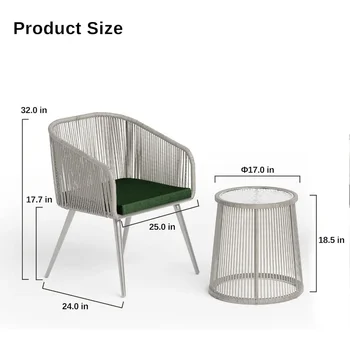 Patio Furniture Set, 3-Piece Outside Bistro Set Handwoven Rattan Wicker Chairs, Outdoor Patio Furniture Sets 6