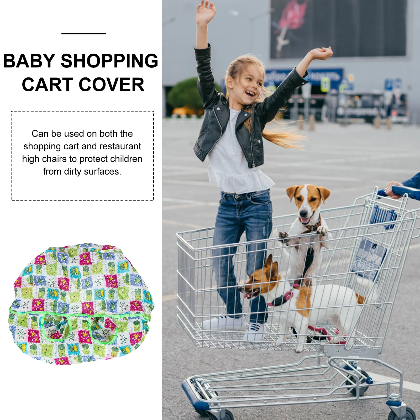 Shopping Cart Seat Cover Child Toddler High Chair Push for Toddlers Polyester Waterproof Kids