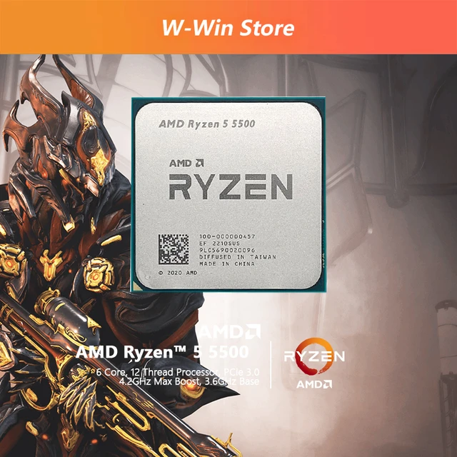 Amd Ryzen 5 5500 R5 5500 3.6 Ghz 6-core 12-thread Cpu Processor 7nm L3=16m  100-000000457 Socket Am4 Sealed And Come With The Fan - Cpus - AliExpress