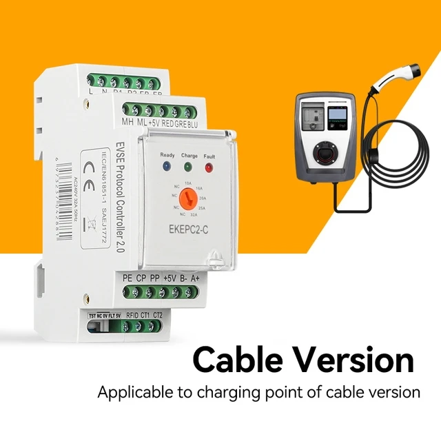 Controller of  EV Charger type +RCCB 6KA 3P+N 40A 30mA Type A +Modular Contactor 4P 40A 4NO Coil 230V AC +Ocpp +Box +Screen LCD